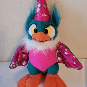 ACME Premium Supply 1994 Green Pink Silver Wizard Magician Owl Plush Stuffed Toy